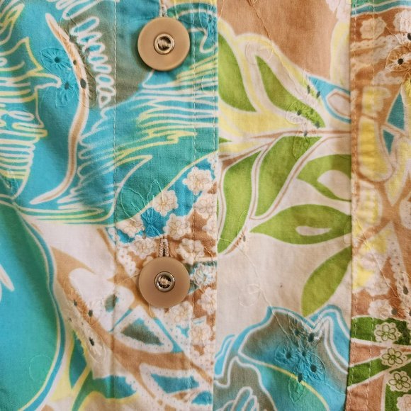 Allison Daly Tropical Button Shirt M/L - Picture 4 of 16